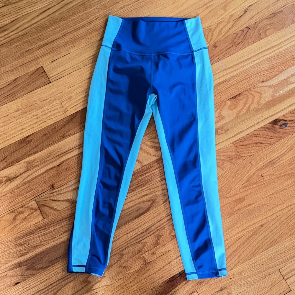 WILO The Label Colorblock High Waisted Leggings XS Blue Athletic Yoga Pants